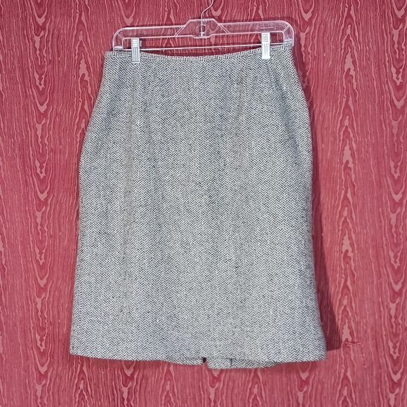 KASPER A.S.L. PETITE 2 Piece Long Sleeve Black/White 60% Wool Skirt Women Sz 8P - Picture 5 of 16